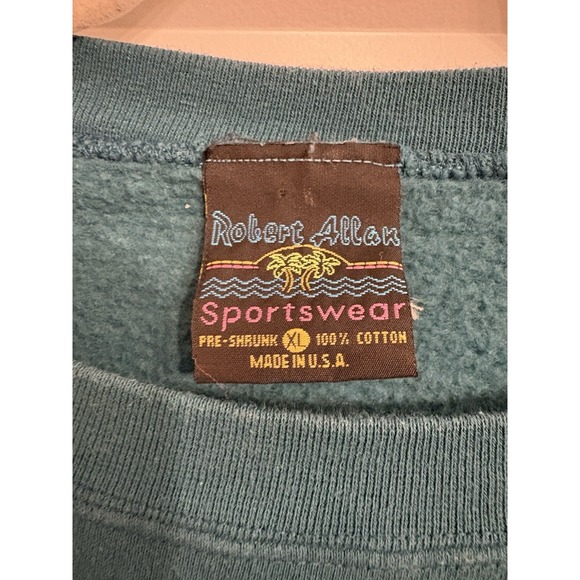 Vintage 90s Robert Allan Surf Sportswear Graphic Crewneck Sweatshirt Size XL - Picture 6 of 6